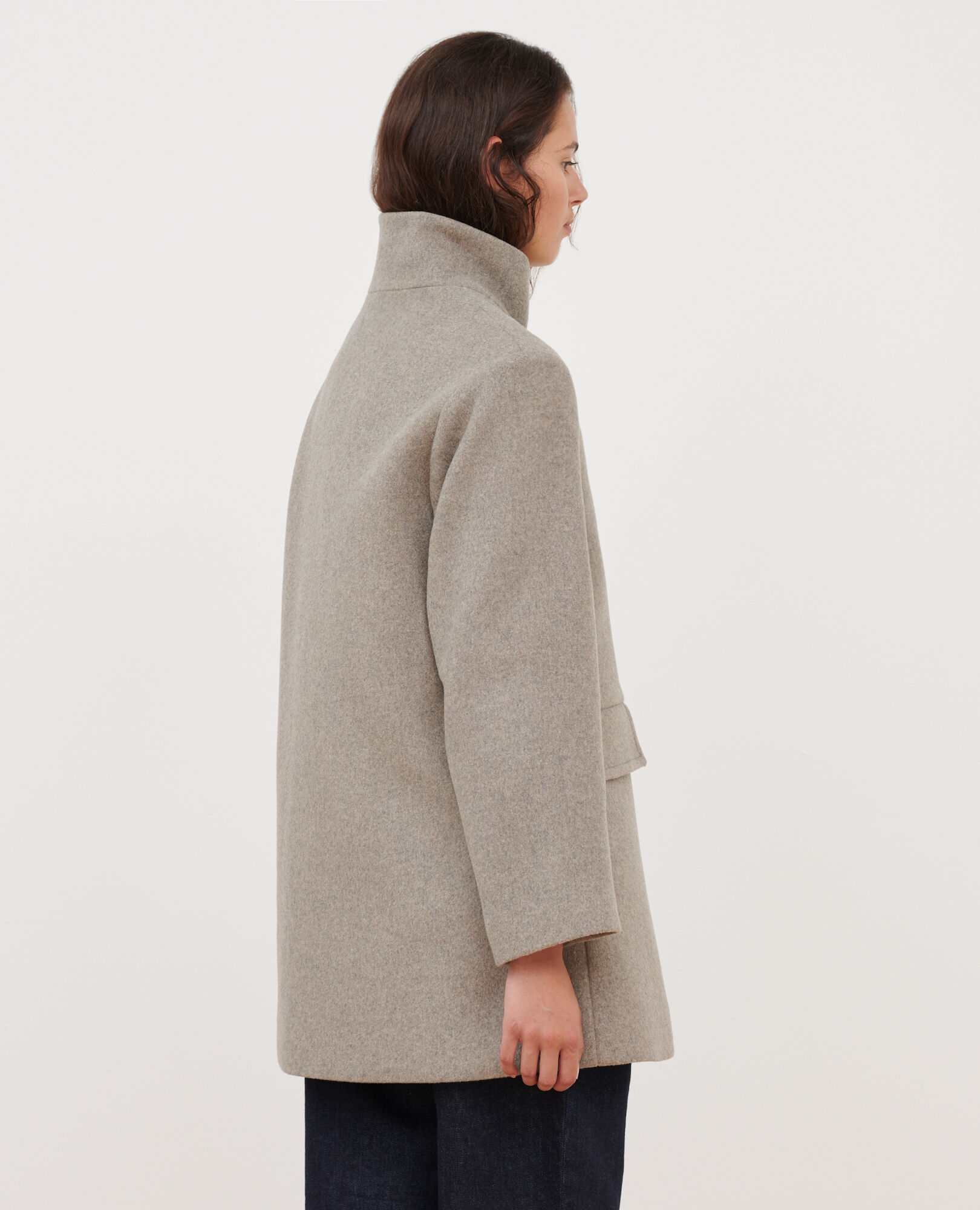 Wool blend short coat gray - Comptoir des Cotonniers