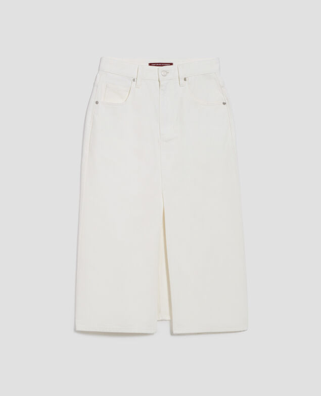 Denim midi skirt H003 white