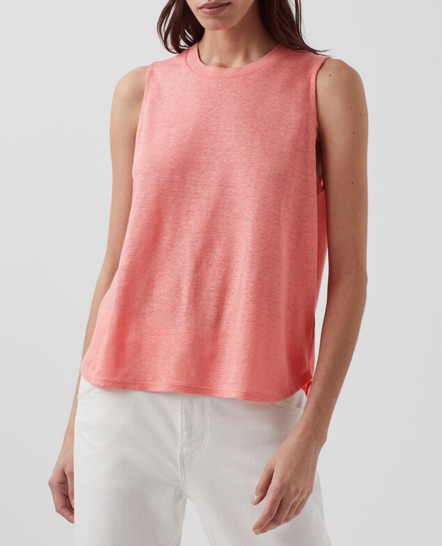 MARCELLE - Linen tank top H101 silver pink