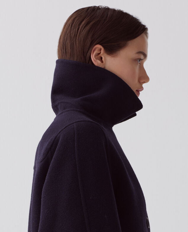 Mid-length double face coat U690 navy