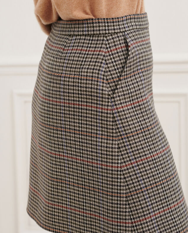 Check mini skirt 8864 03 gray check