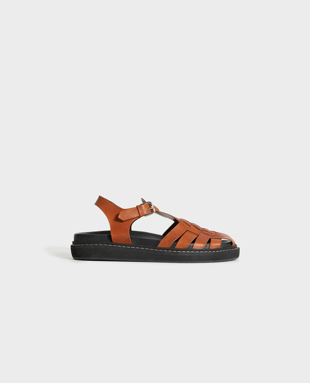 Leather sandals 31 beige