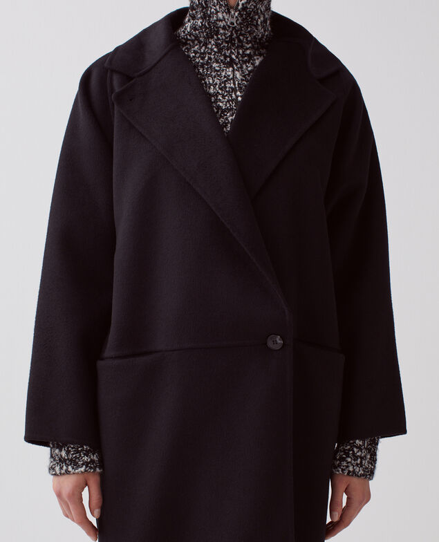 Double-sided long coat H091 black beauty