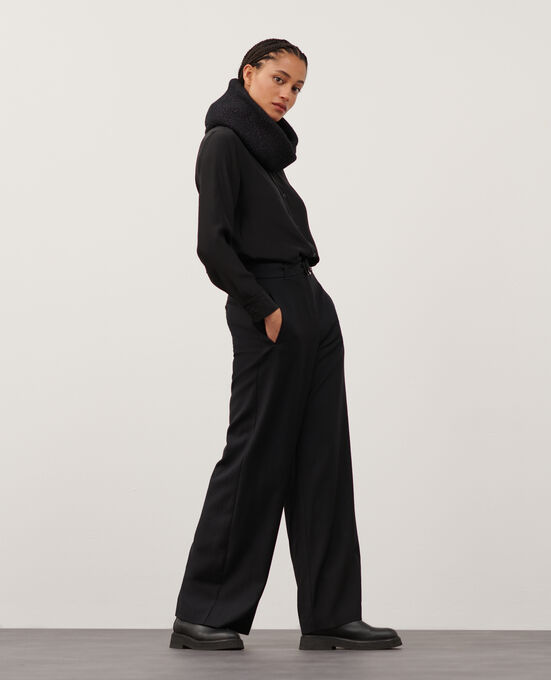 YVONNE - Loose wool and cashemere trousers 8853 09 BLACK