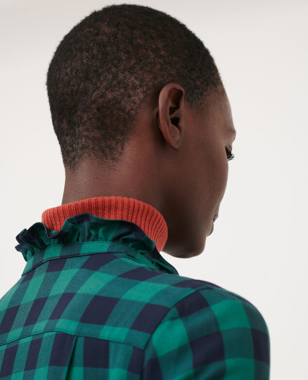 Silky checked shirt 8866 55 green check