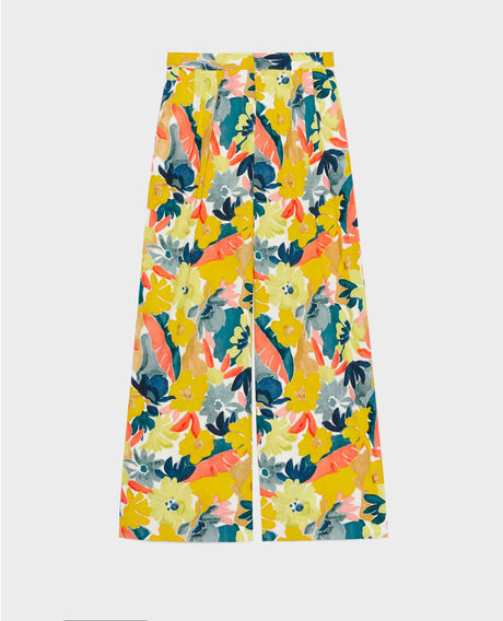 YVONNE - Loose cotton trousers 0430 palmeraie yellow 3spa290c10