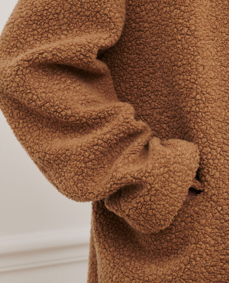 Long wool blend coat 8849 31 beige 2wcj012w08