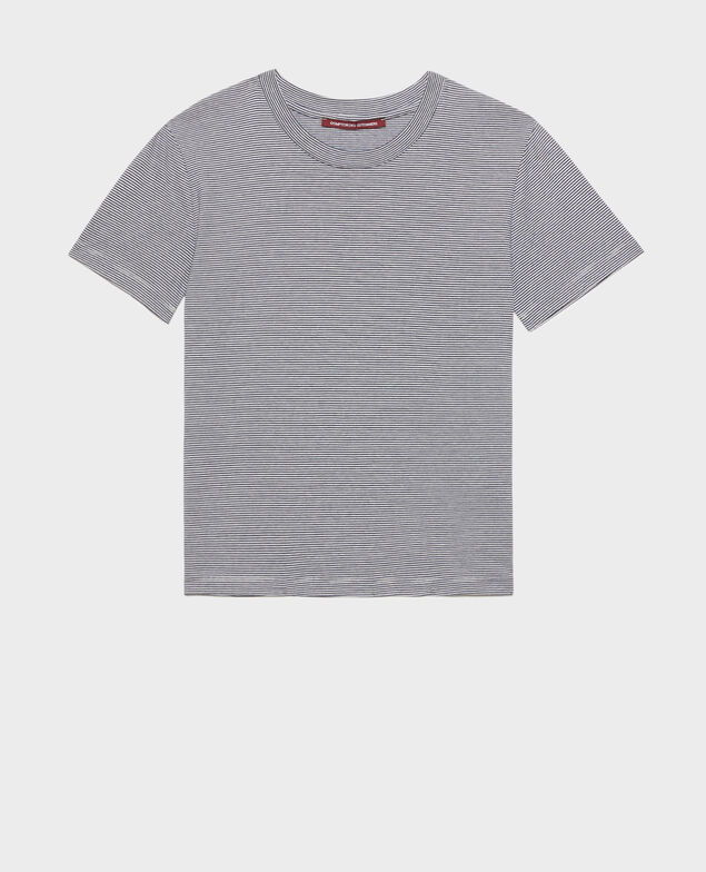 Round neck cotton t-shirt 121 stripes navy