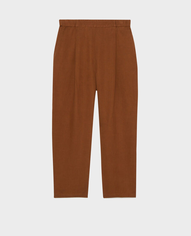 JOSÉPHINE - Linen blend joggers 7019 35_brown