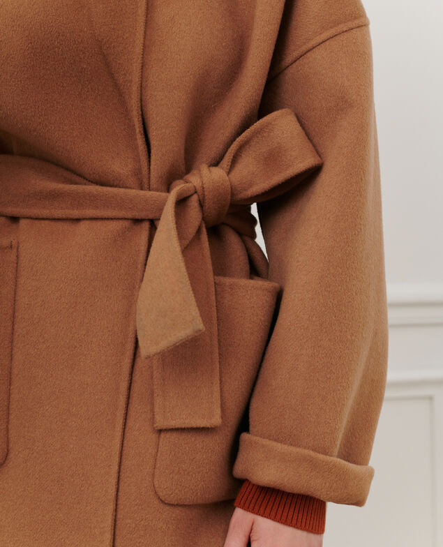 Wool blend short coat Latte