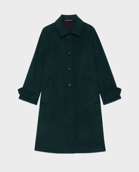 Straight coat in textured wool 8880 59 darkgreen 2wco201w10