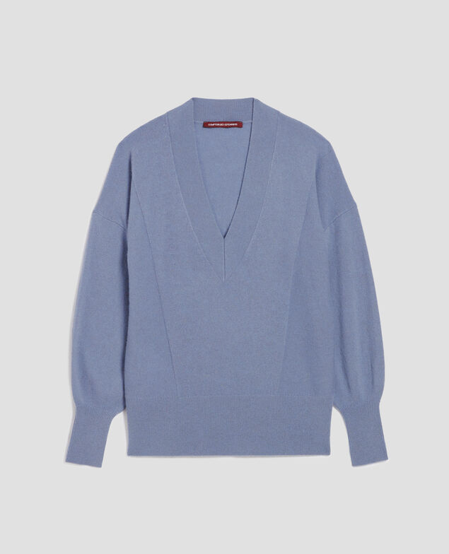 Cashmere V-neck jumper I060 folkstone gray
