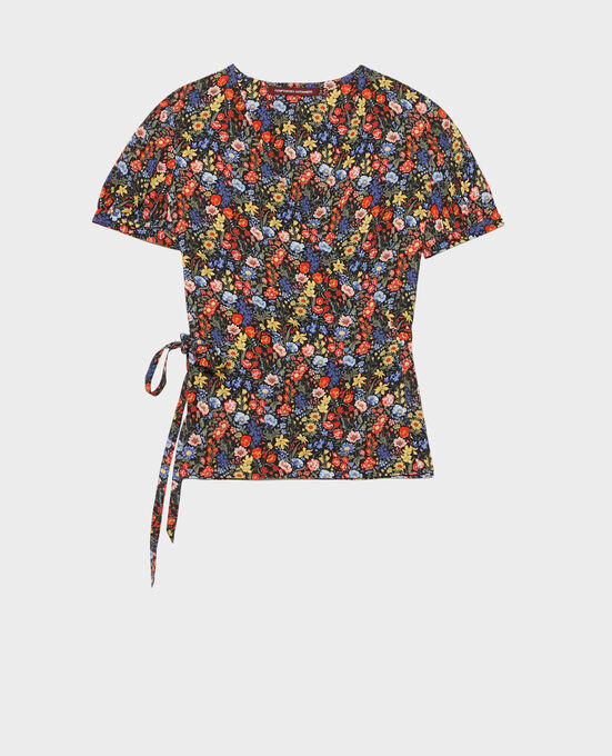 Printed wrap top PRAIRIE BLACK BEAUTY