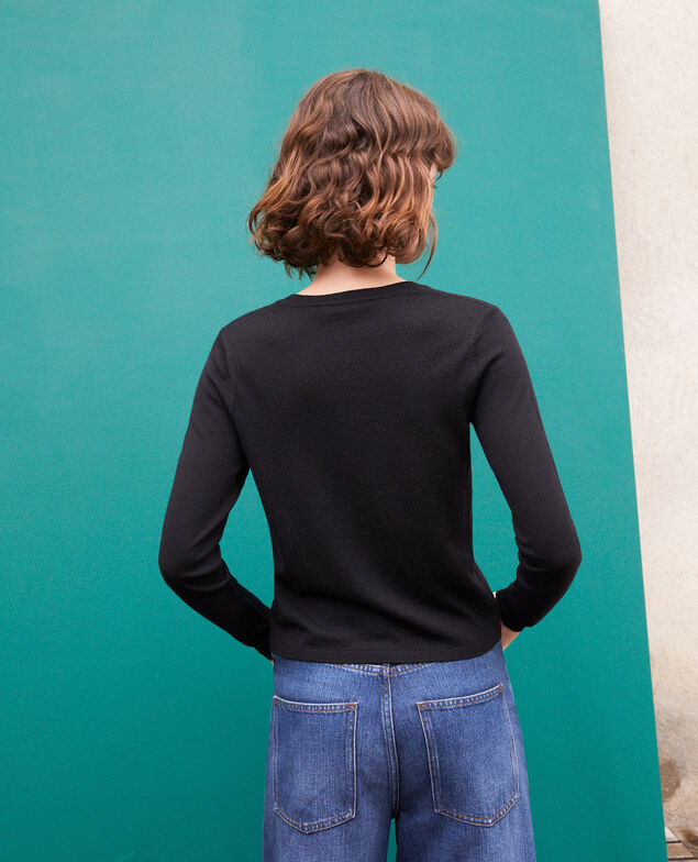 Merino wool cardigan Black