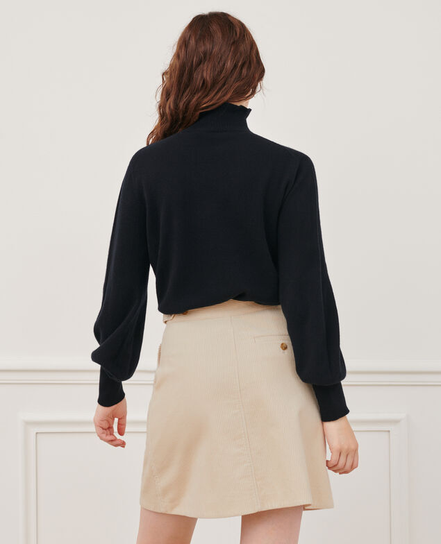 3D fine cashmere turtleneck jumper Black beauty