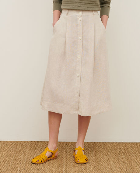 Linen midi skirt 0305 natural 3ssk199f06