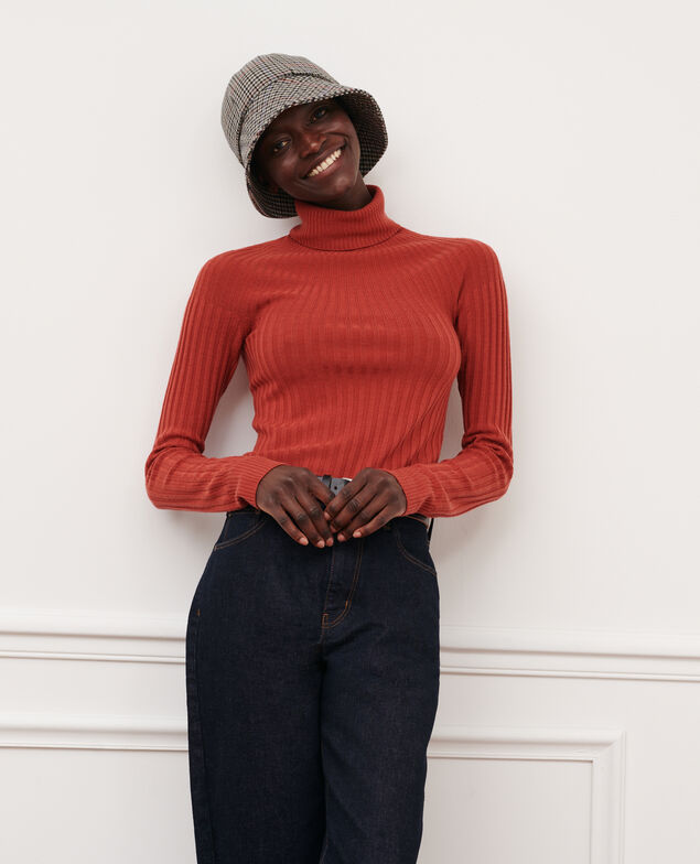 Merino wool turtleneck jumper 8830 16 red 2wju048w20