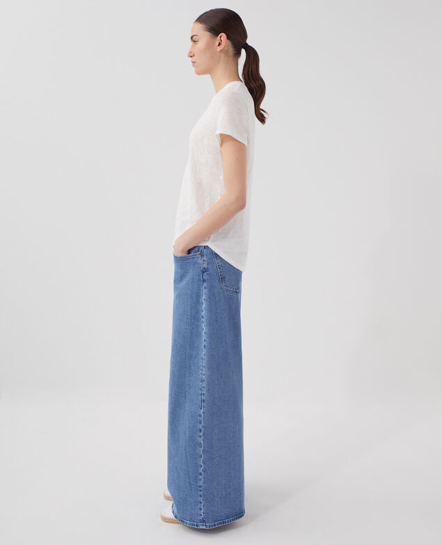 SARAH - Linen V-neck t-shirt U010 off white