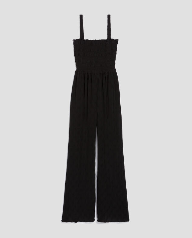 Silky smock jumpsuit H091 black beauty