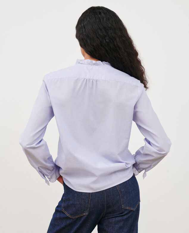 Cotton shirt 0612 blue mini stripes