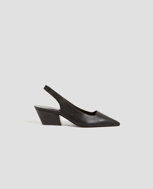 Leather slingbacks H092 black