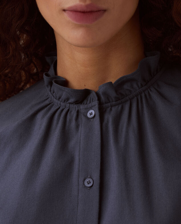 Ruffle neck blouse I083 odyssey gray