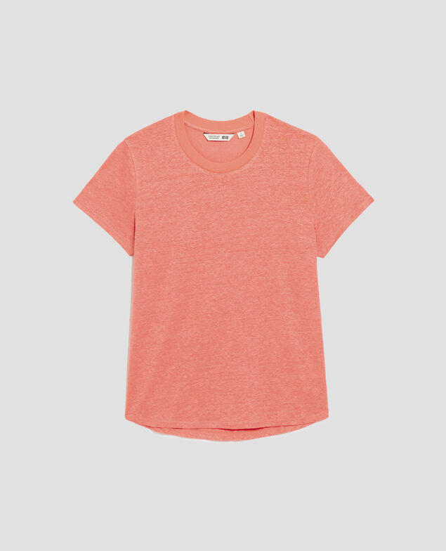 AMANDINE: linen round neck t-shirt U120 pink