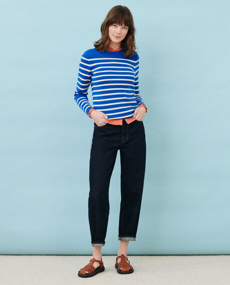 SYDONIE - BALLOON - Wide high-waisted 7/8 jeans Denim rinse Palloon