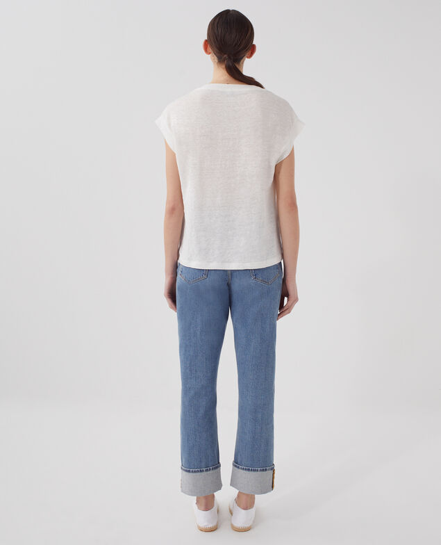 KARO - Boxy linen t-shirt U010 off white