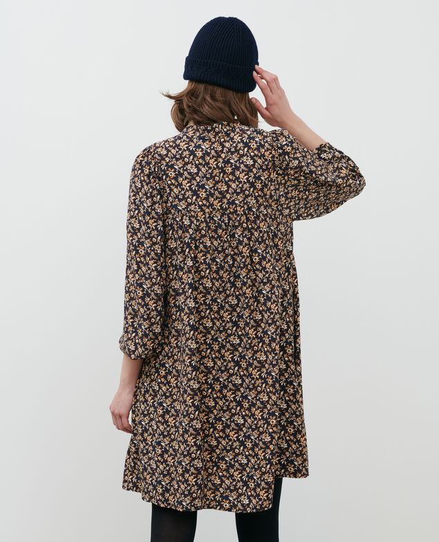 AGLAÉ - Short printed dress Indienne navy Palneca