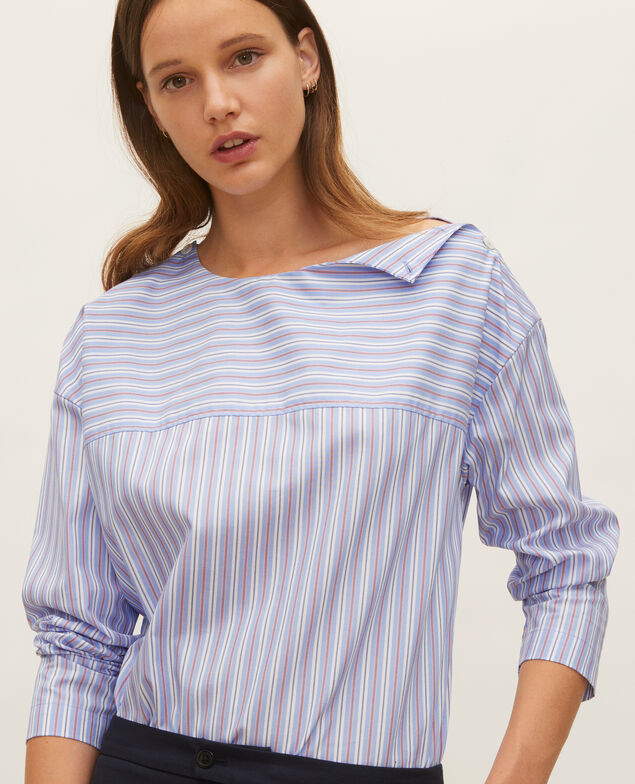 Striped oversize blouse Popeline stripes