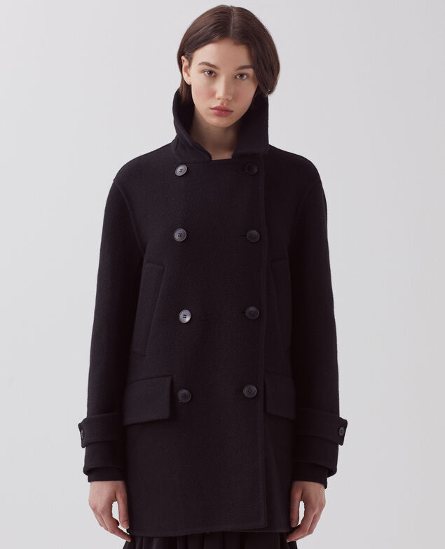 Mid-length coat H091 black beauty