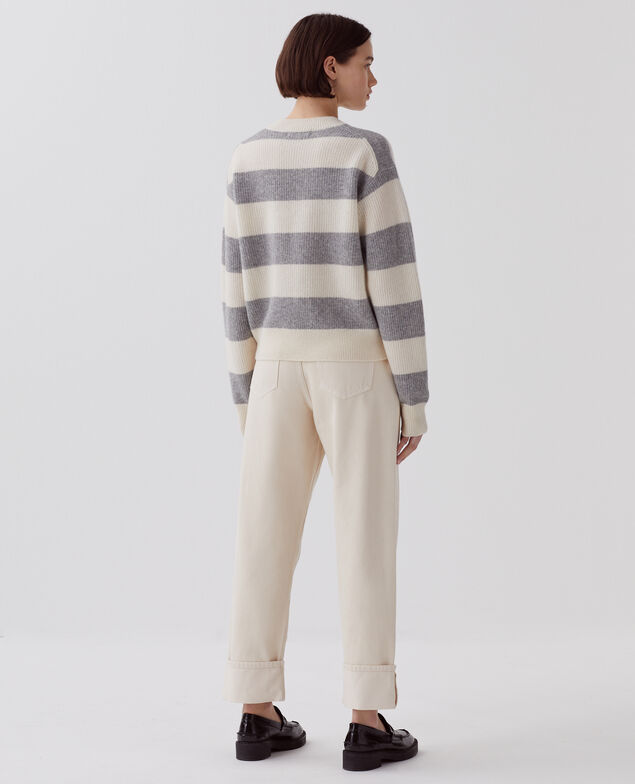 Wool jumper I014 st grey/white