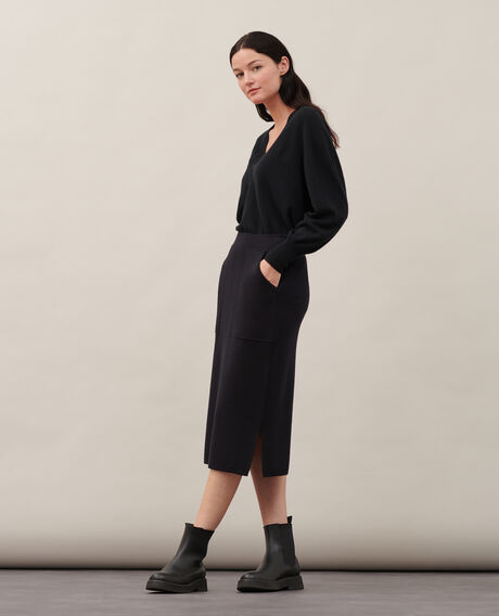 Wool maxi skirt 8891 09 black 2wsk133w21