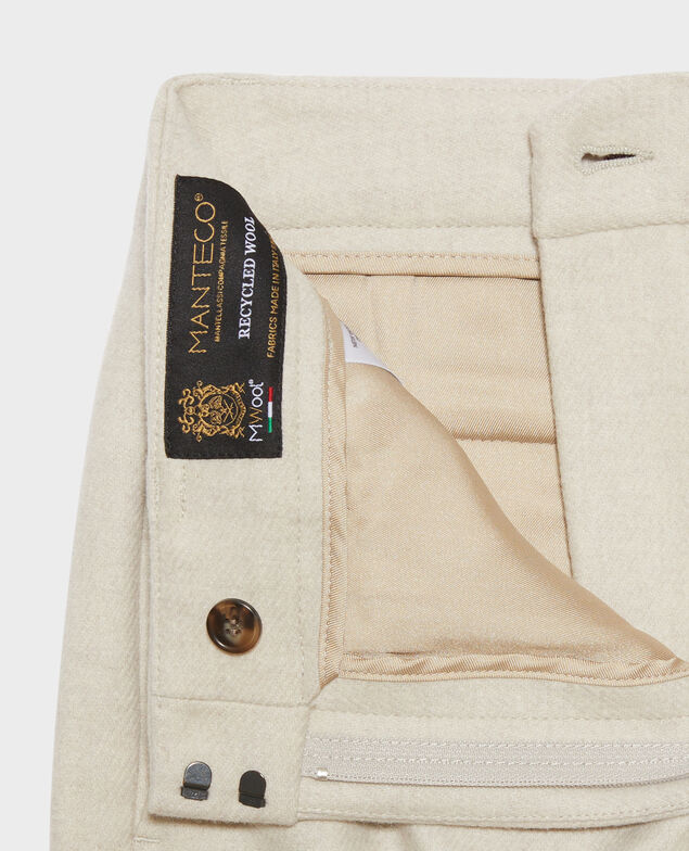 BLANDINE - Flannel straight trousers 8838 40 cream