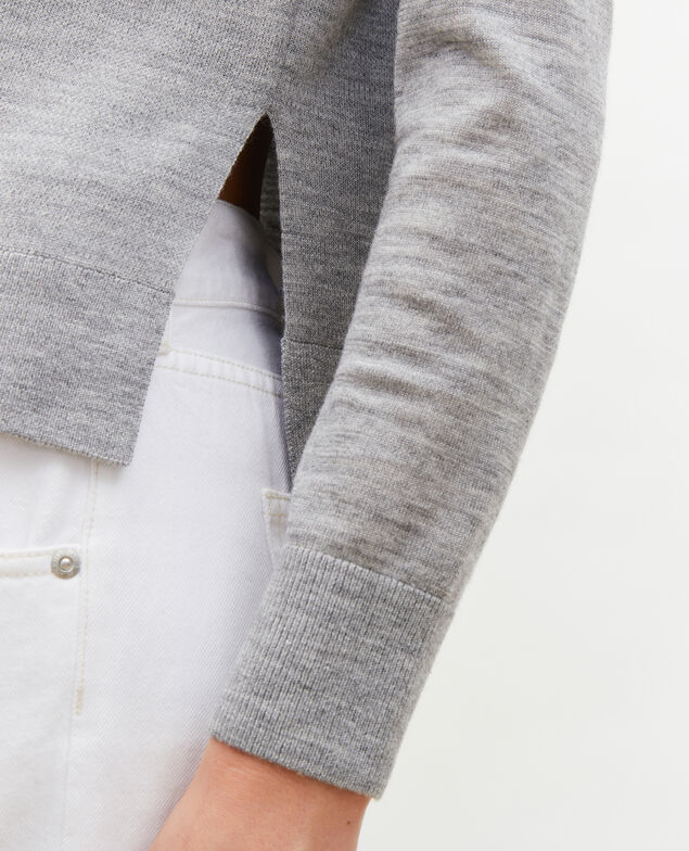 Turtleneck merino wool jumper Light grey melange