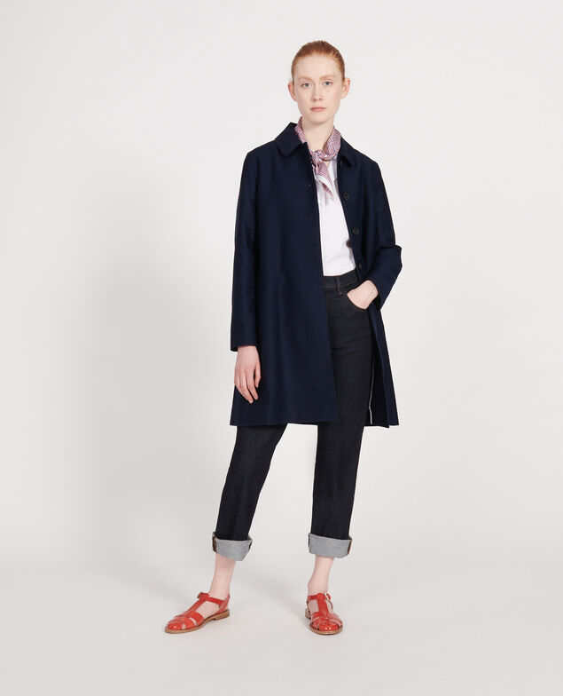 Cotton overcoat Maritime blue