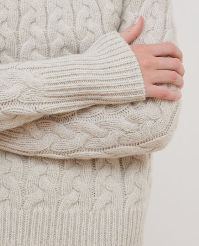 Merino wool blend round neck jumper