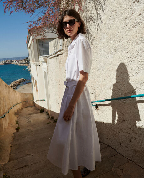 Cotton midi dress 0007 white 3sdr041c12