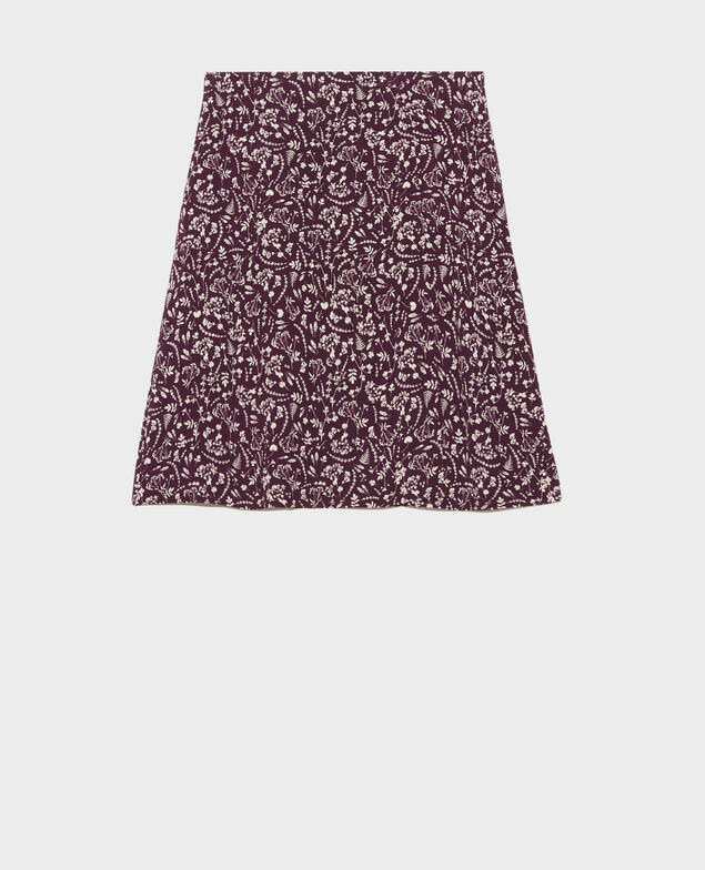 Printed wrap skirt Cyanotype purple