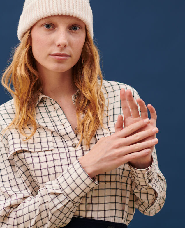 Silky checked shirt 8868 30 natural check