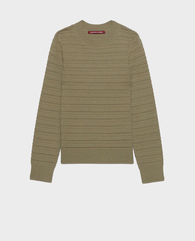 Openwork merino wool jumper 0560 vetiver