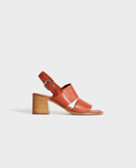 Leather heeled sandals 29 dark orange 2ss22352