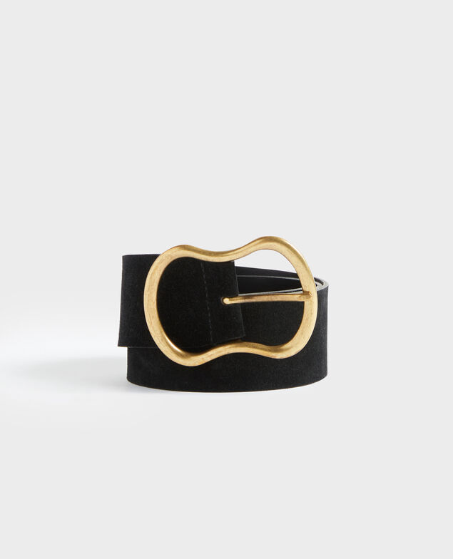 Wide suede belt