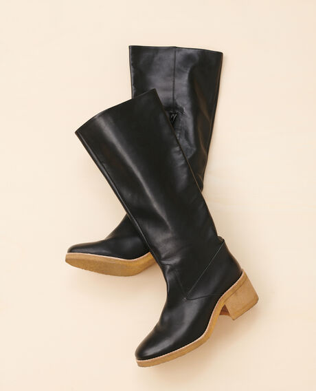 Leather boots with a crepe sole 4216 black_beauty Payenne