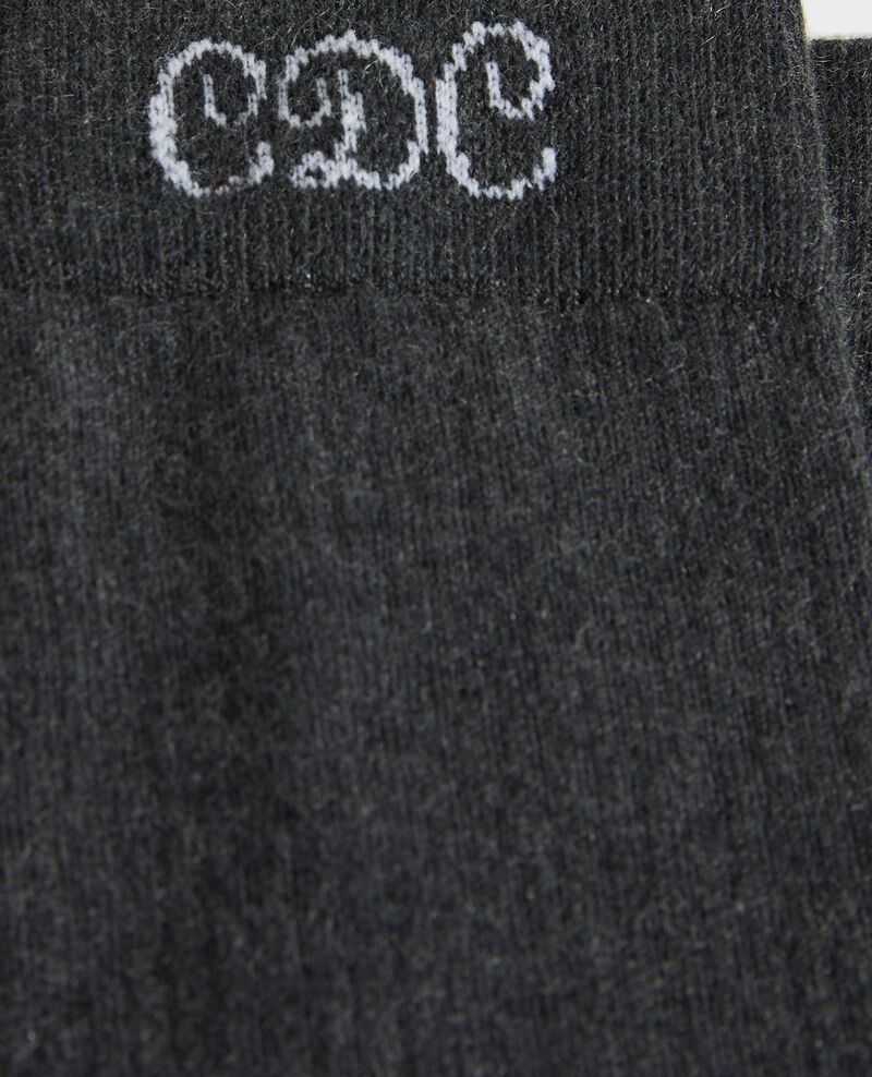 Cotton and cashmere socks Medium grey melange Monchaux