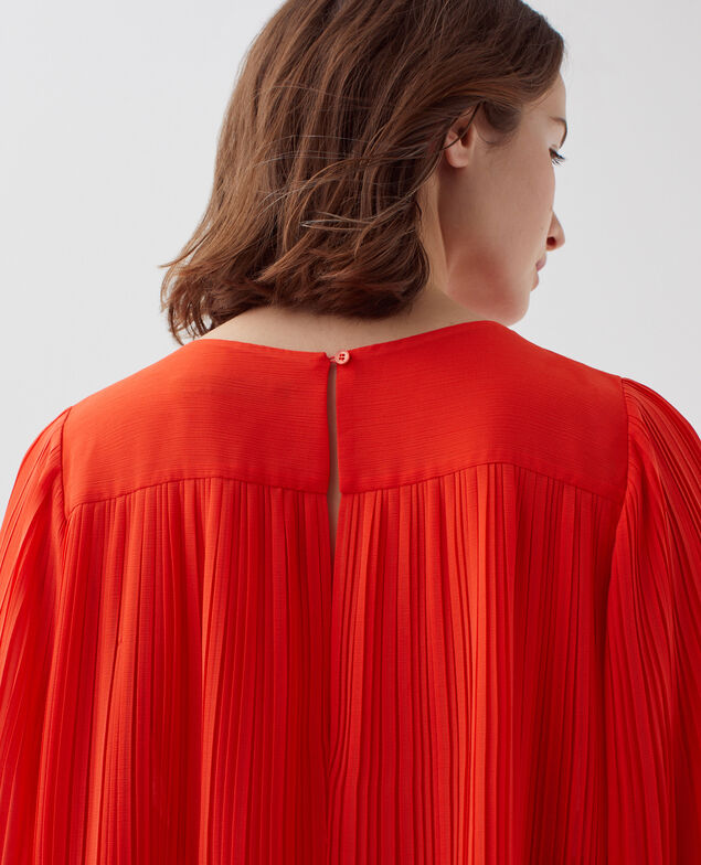 Pleated blouse I250 cherry tomato