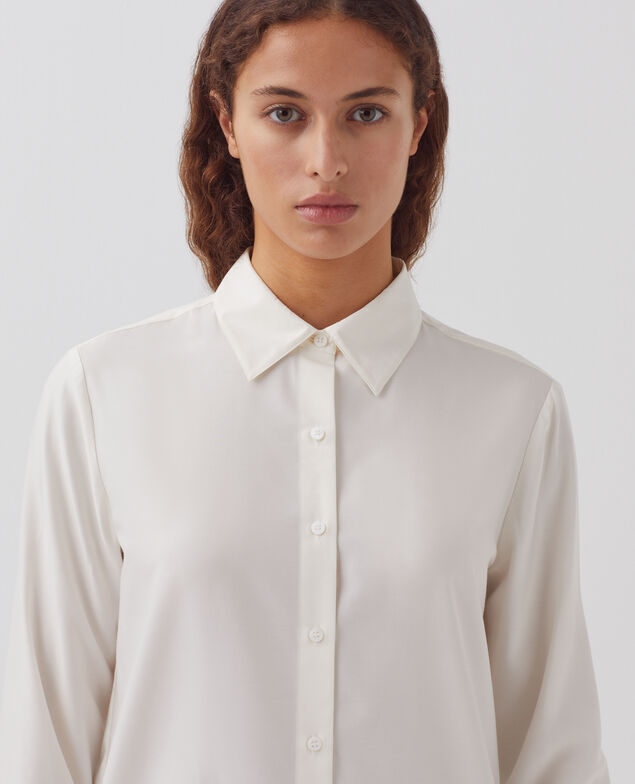 SIBYLLE - Silky shirt H013 gardenia
