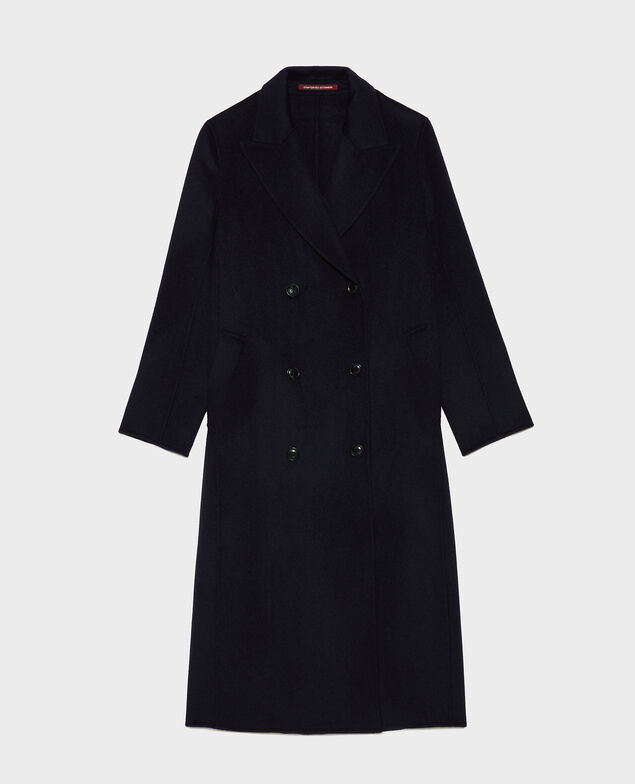  Double-sided wool and cashmere overcoat Night sky