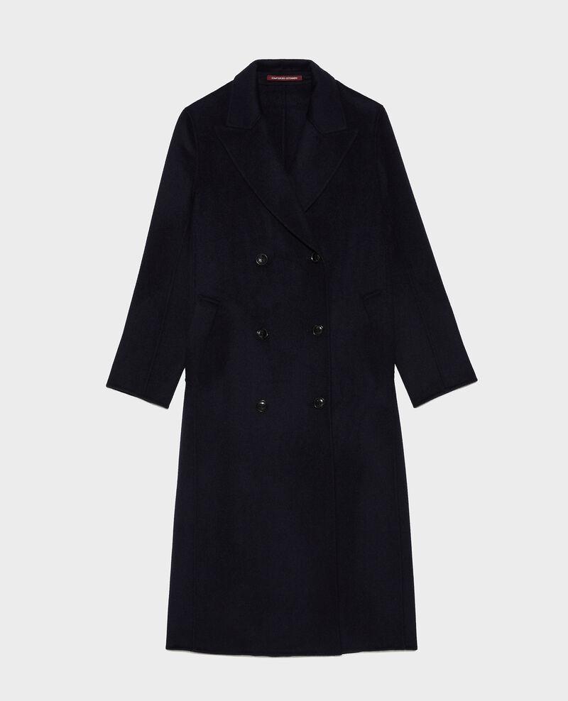  Double-sided wool and cashmere overcoat Night sky Minard